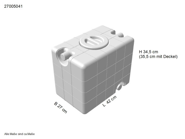 35 Liter | 42 x 27 x 35,5 cm (LxBxH) Frischwassertank Wassertank Trinkwassertank Abwassertank