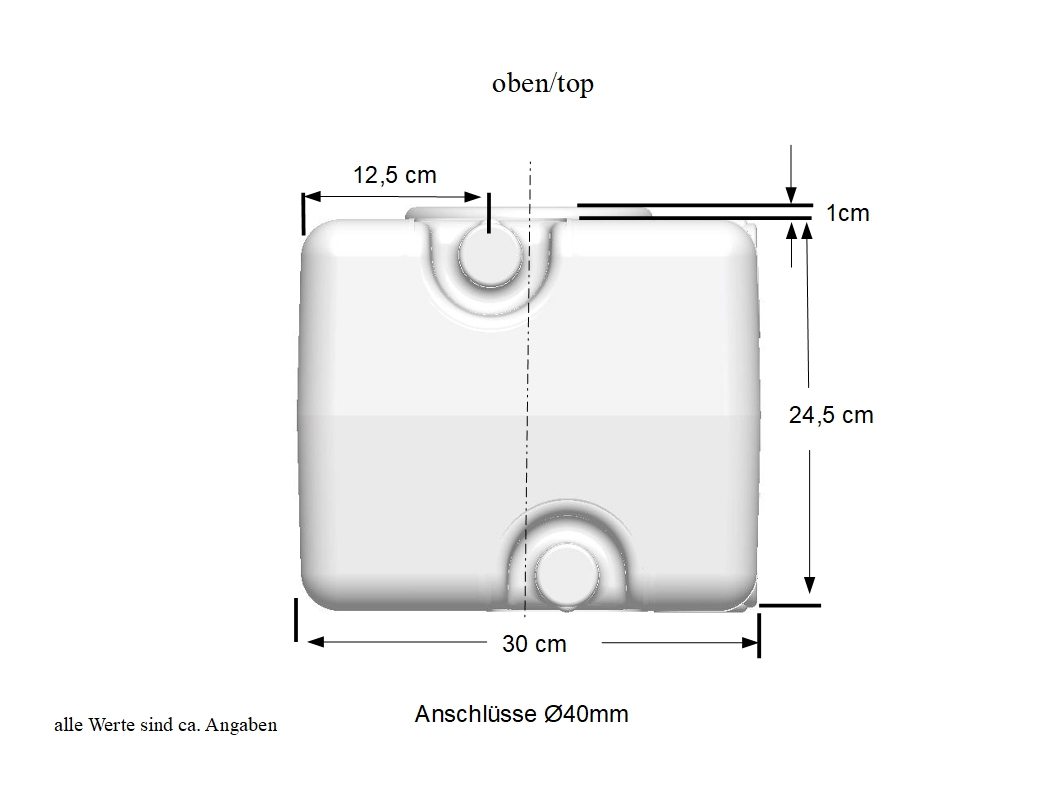 49 Liter | 77,5 x 30 x 25 cm (LxBxH) Frischwassertank Wassertank  Trinkwassertank Abwassertank